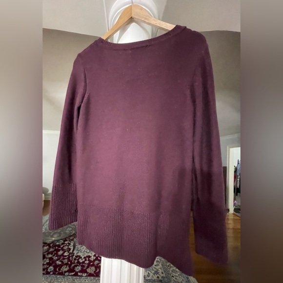 Calvin Klein women’s Knitted crew neck pullover sweater color Plum/ Aubergine L - Picture 2 of 6